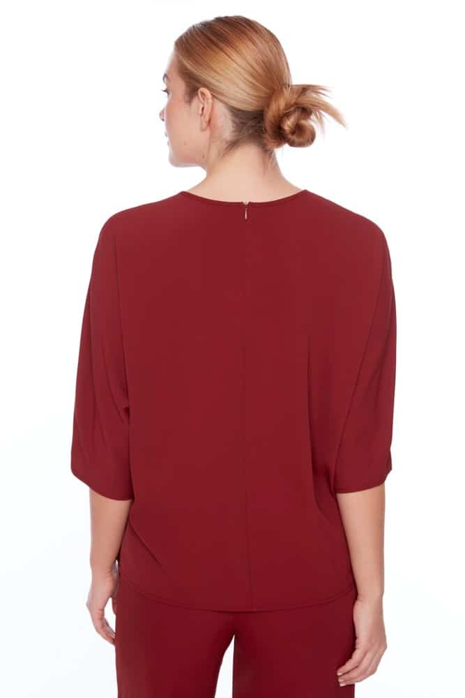 Vegan Silk Pleat Zipper Top