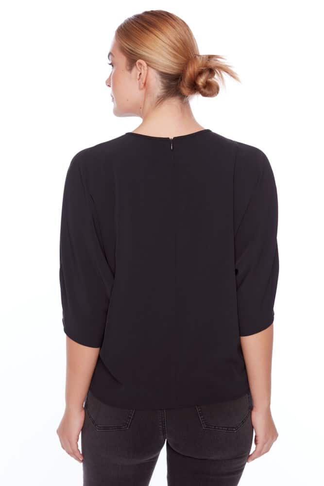 Vegan Silk Pleat Zipper Top