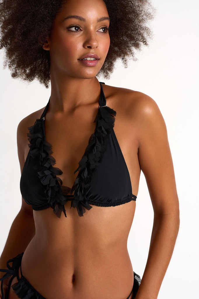 Triangle Bikini Top With Fringes - 42450-17-800