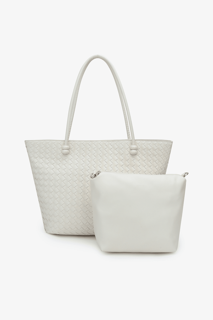 Celeste East West Tote Woven Cream