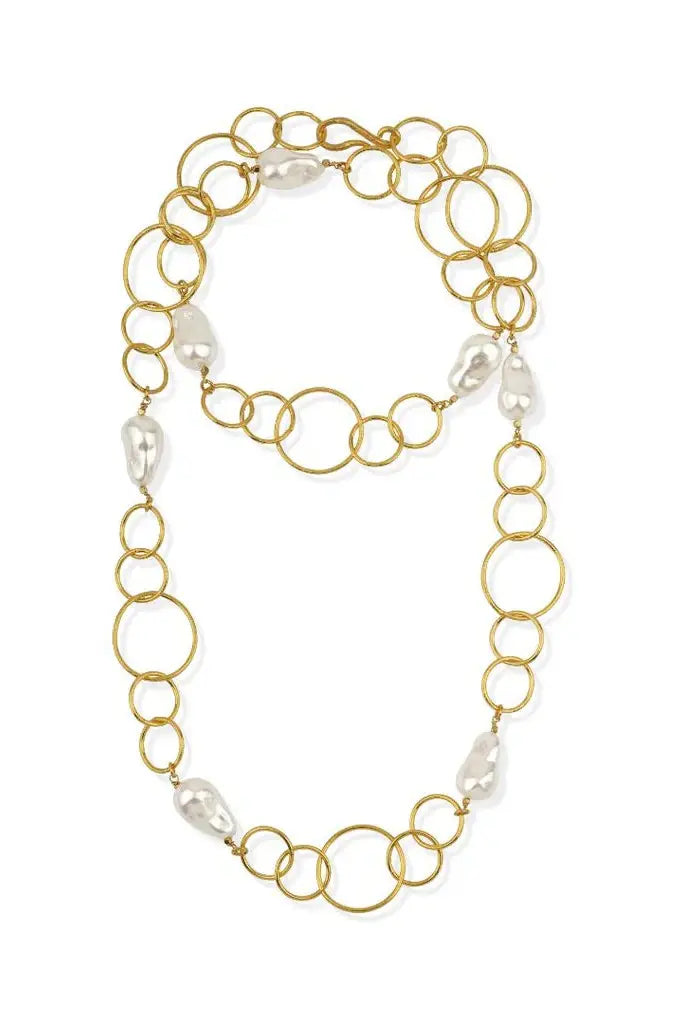 Long Chain with Stationed Pearls