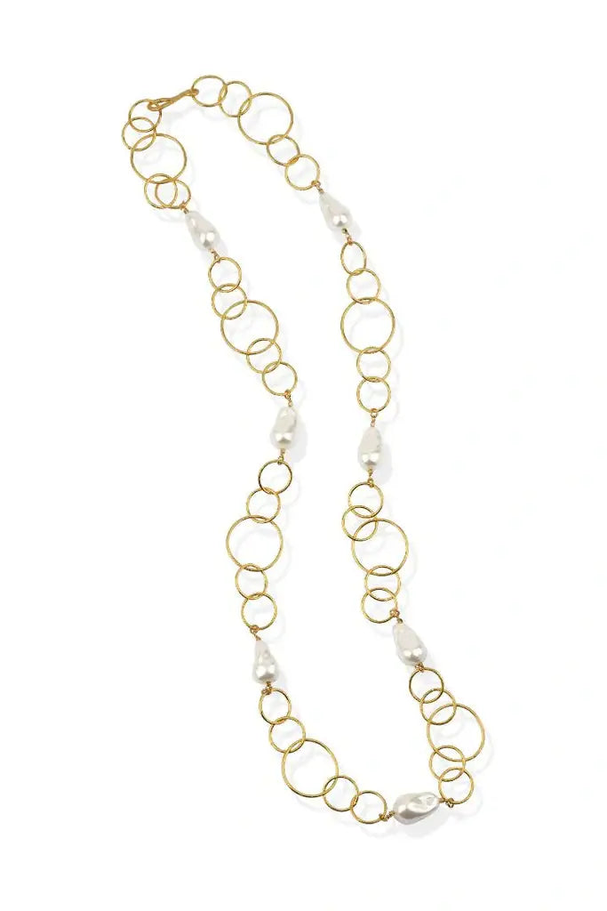 Long Chain with Stationed Pearls