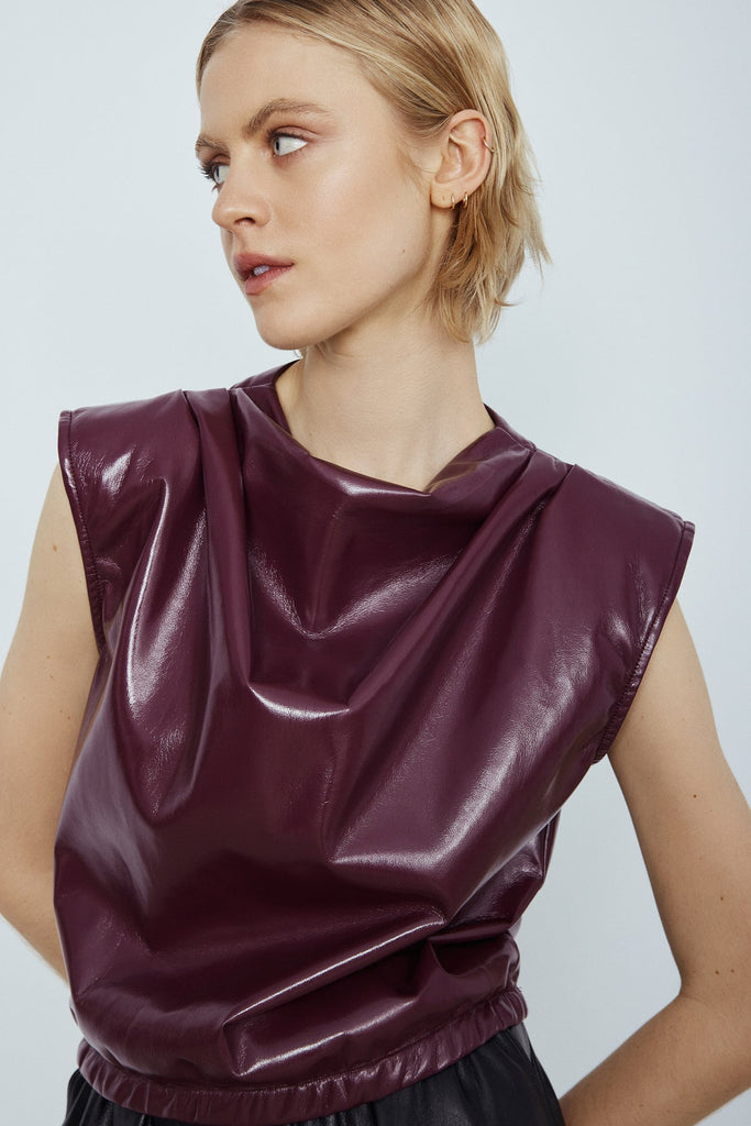 Honore Faux Leather Top