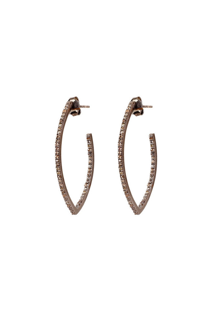 V- Shaped Diamond Hoops