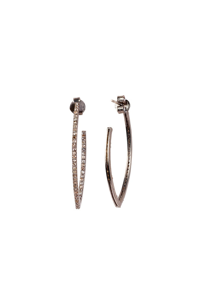 V- Shaped Diamond Hoops