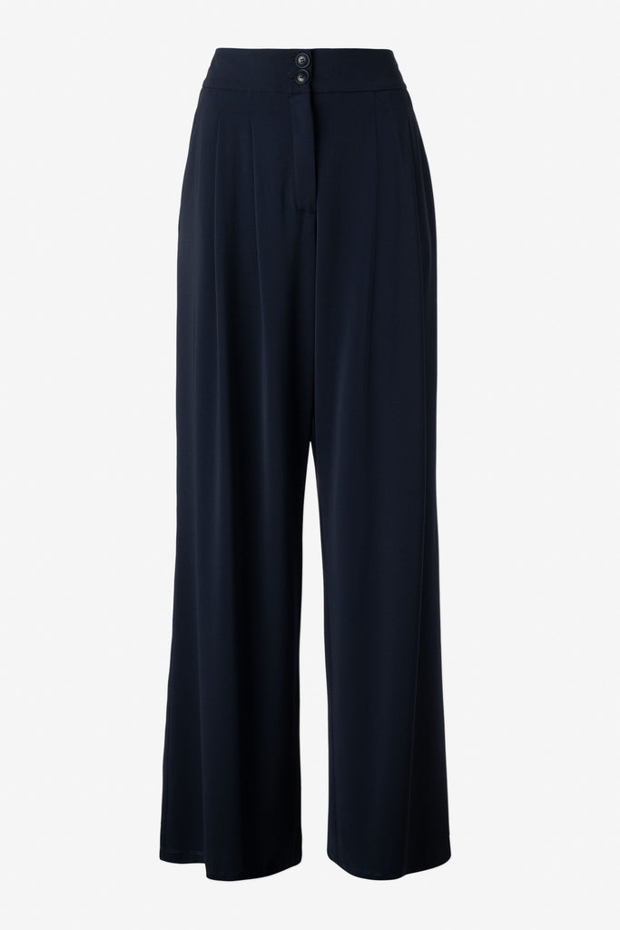 Wide leg pleated pant