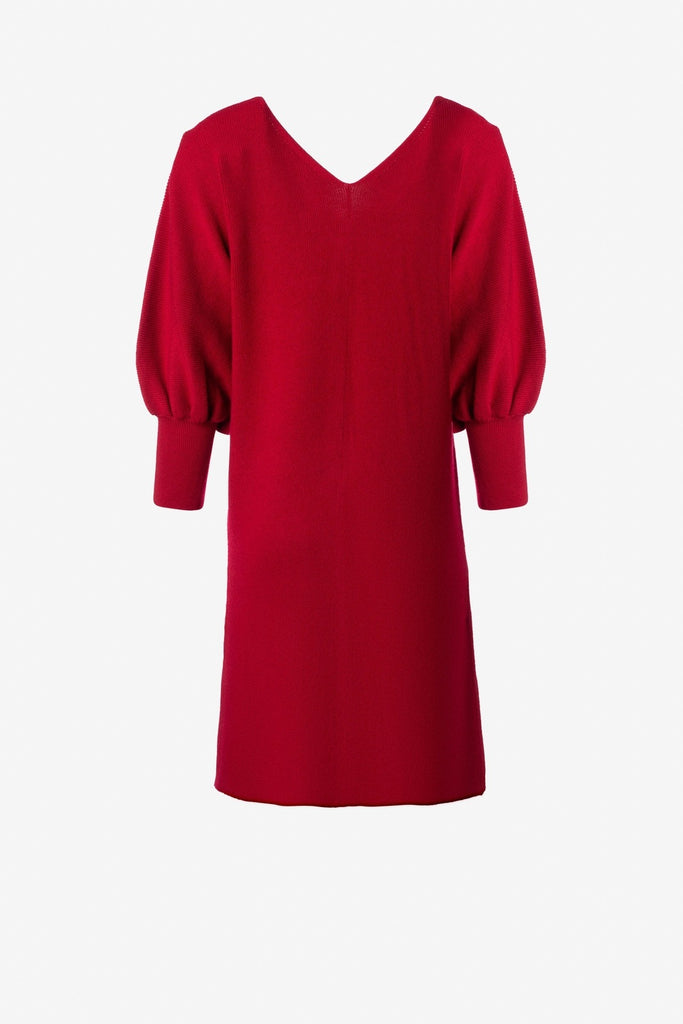 Knee length cardigan dress with batwing sleeve