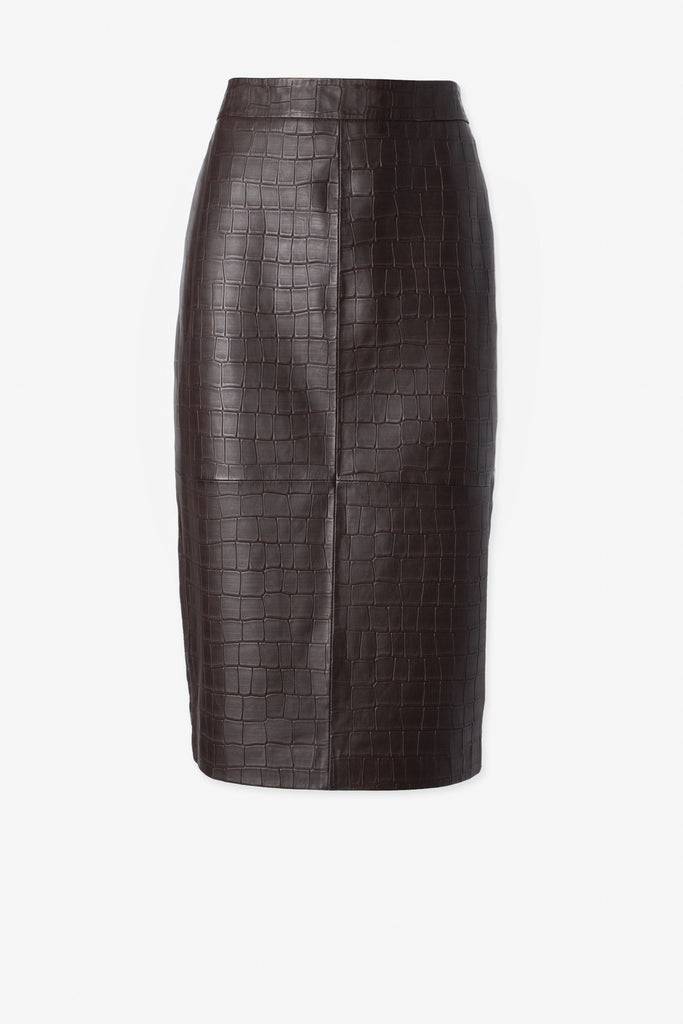 Croco pencil skirt