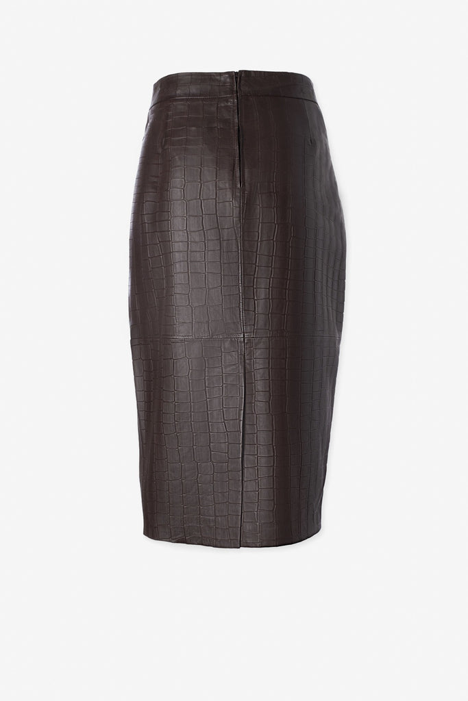 Croco pencil skirt