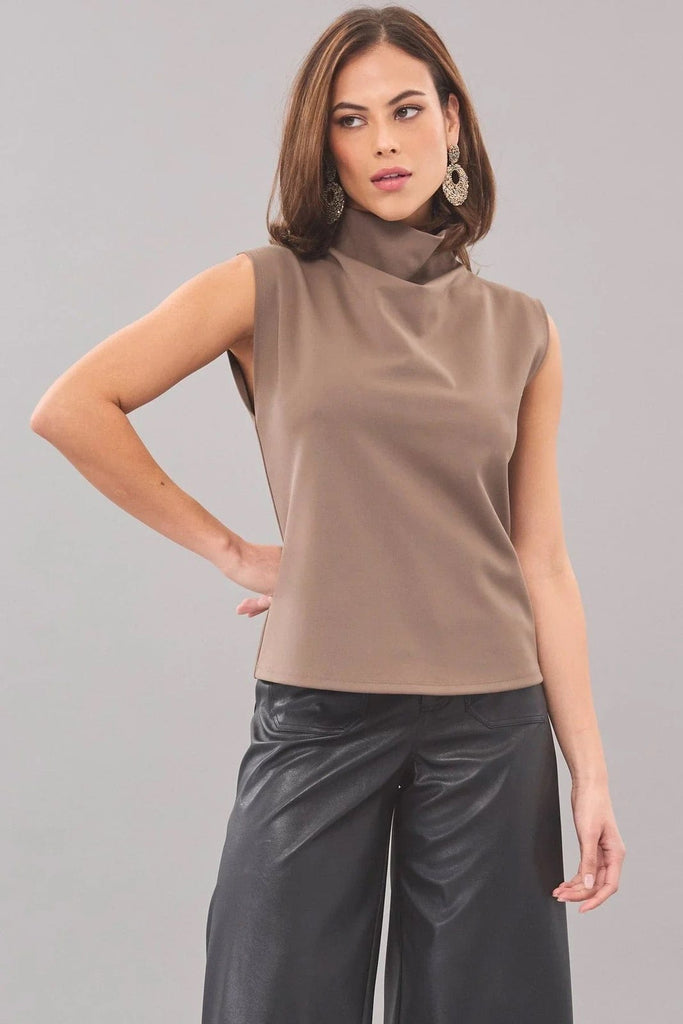 Sporty Neoprene Drape Neck