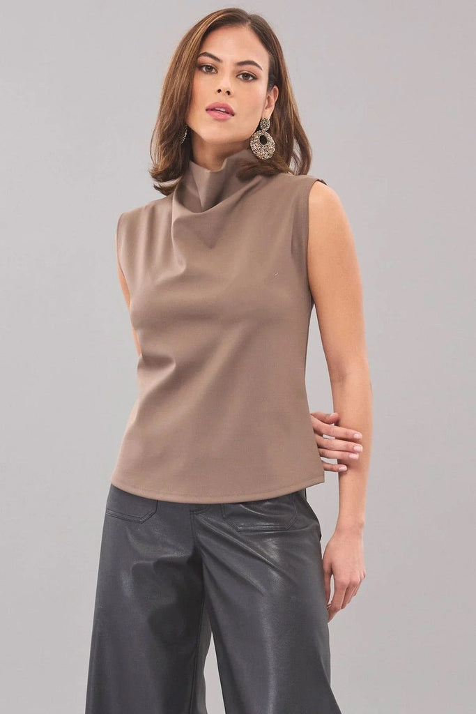 Sporty Neoprene Drape Neck