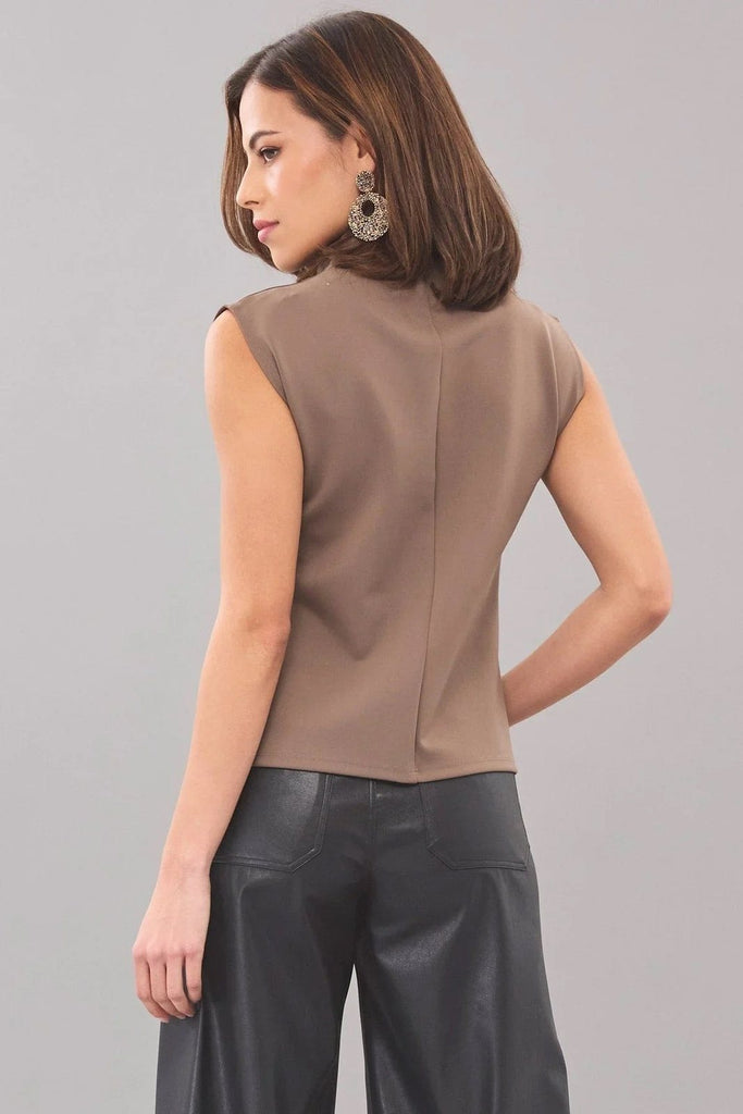 Sporty Neoprene Drape Neck