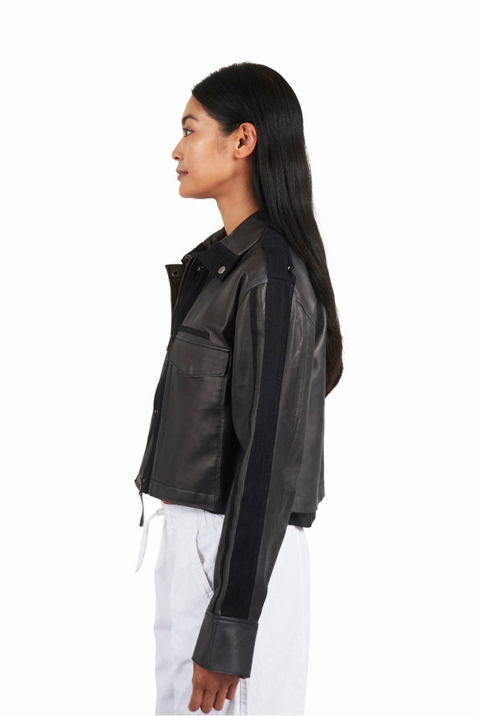 Toni Patina Leather Jacket - Black