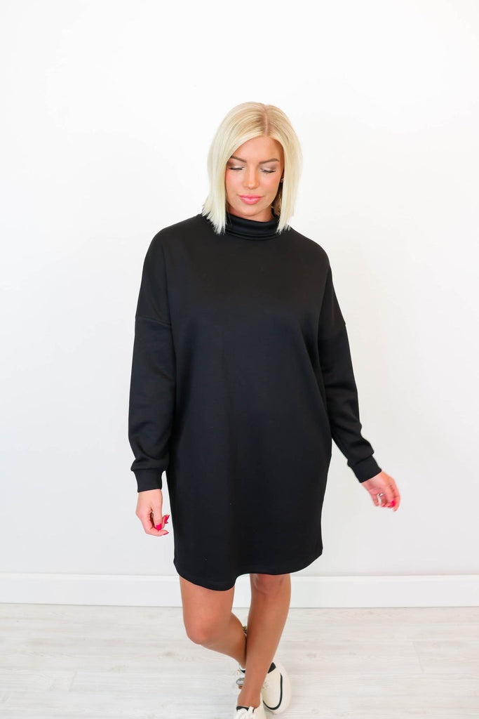 Sarah Cowl Neck Dress with Pockets