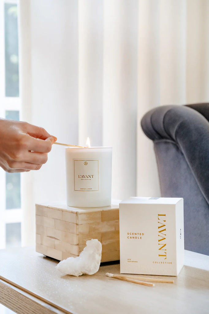 L'Avant Collective Fresh Linen Candle - 8 oz White