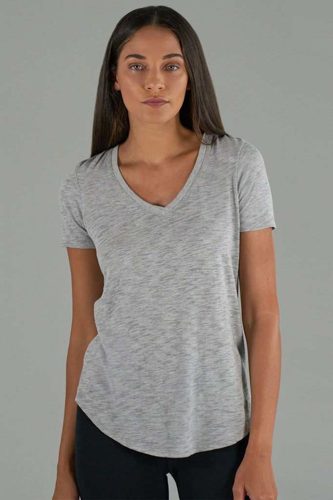 Slub Short Sleeve V-Neck